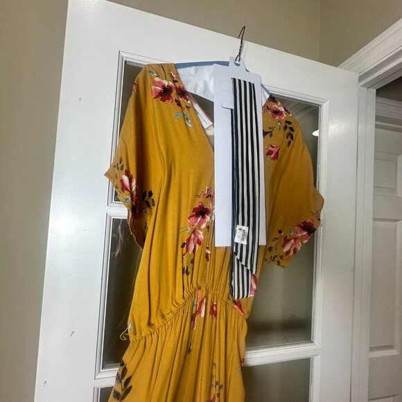 Anthropologie Corey Lynn Calter Floral Jumpsuit with Striped Belt Size Medium - Picture 6 of 13